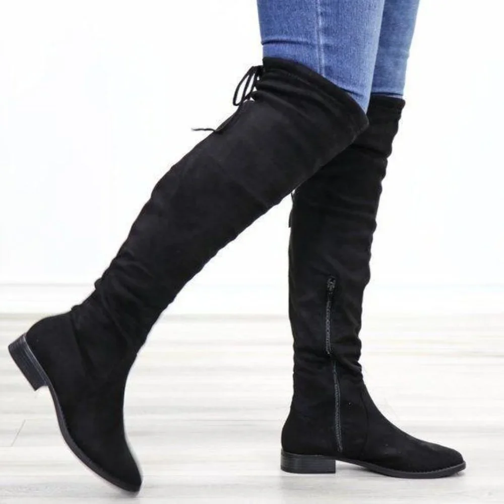 Sexy Over The Knee Boots With Lace Up Back - Picture 13 of 13